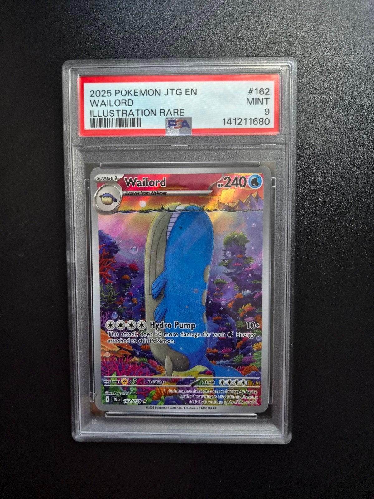 Wailord 162 Pokemon Journey together Psa 9, Ophalen of Verzenden, Zo goed als nieuw, Booster, Foil