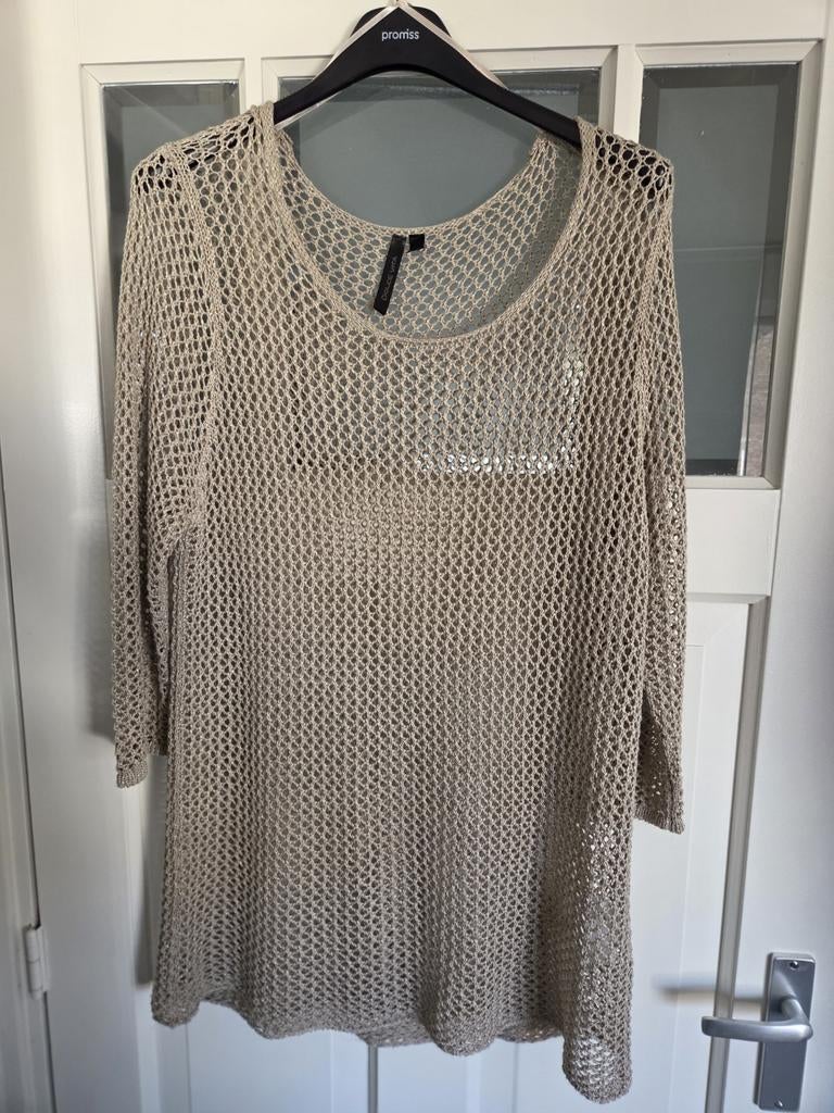 DOLCE VITA dames trui met gaten / ajour ibiza trui maat 46, Ophalen of Verzenden, Maat 46/48 (XL) of groter, Beige, Lange mouw