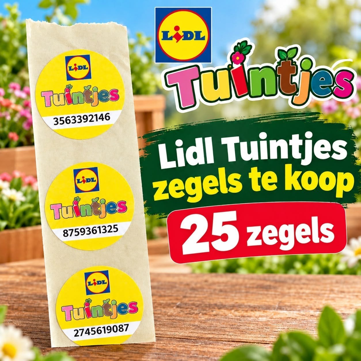 3 kaarten Lidl Tuintjes zegels te koop, Ophalen of Verzenden, Winkel, Super of Benzinepomp, Zegels, Bonnen of Punten