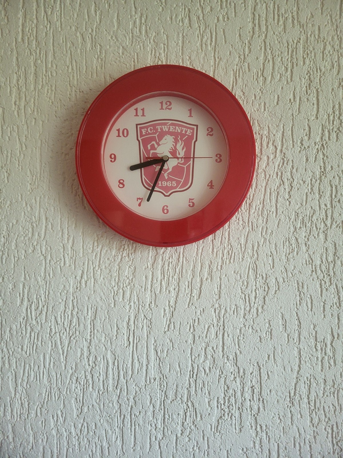 FC Twente wandklok - Rond, 25 cm, Ophalen, Wandklok