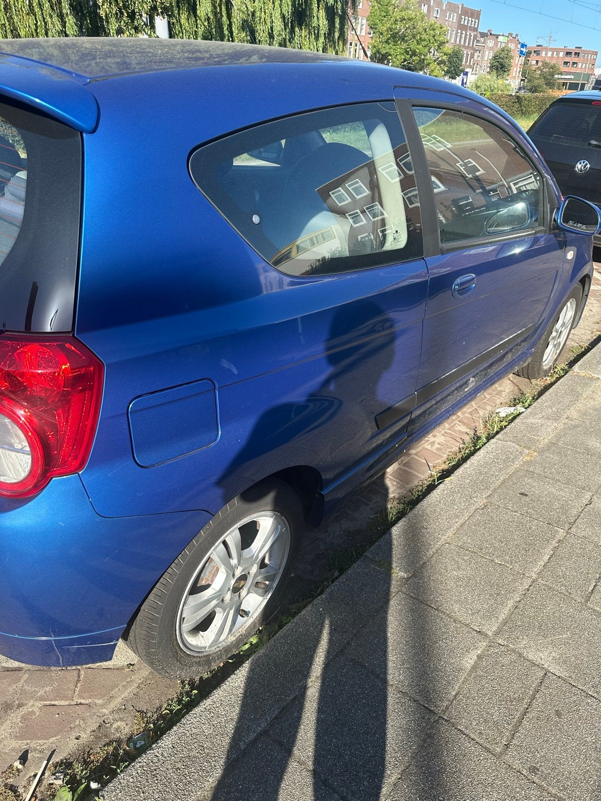 Chevrolet Aveo 1.4 16V 3D 2009 Blauw, Auto's, Voorwielaandrijving, 40 €/maand, Aveo, 100 pk