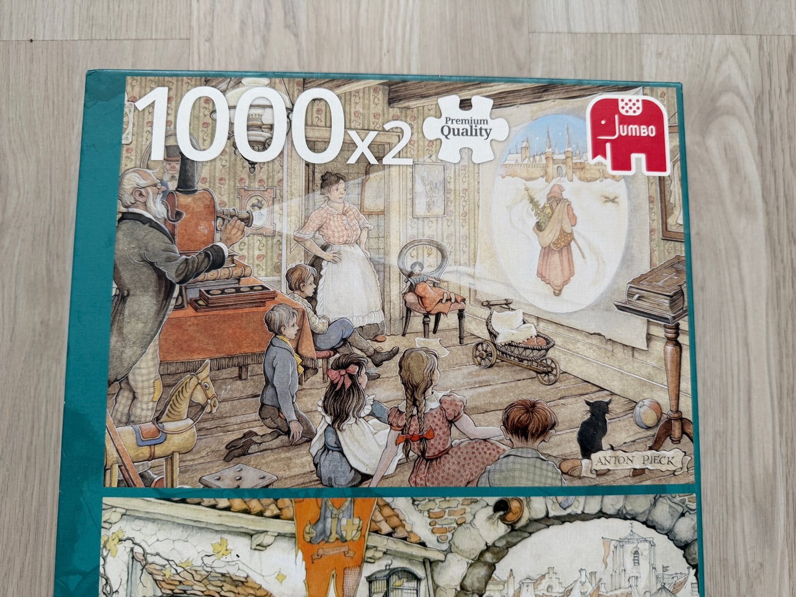 Anton pieck 2 puzzels, Ophalen of Verzenden, 500 t/m 1500 stukjes, Gebruikt, Legpuzzel