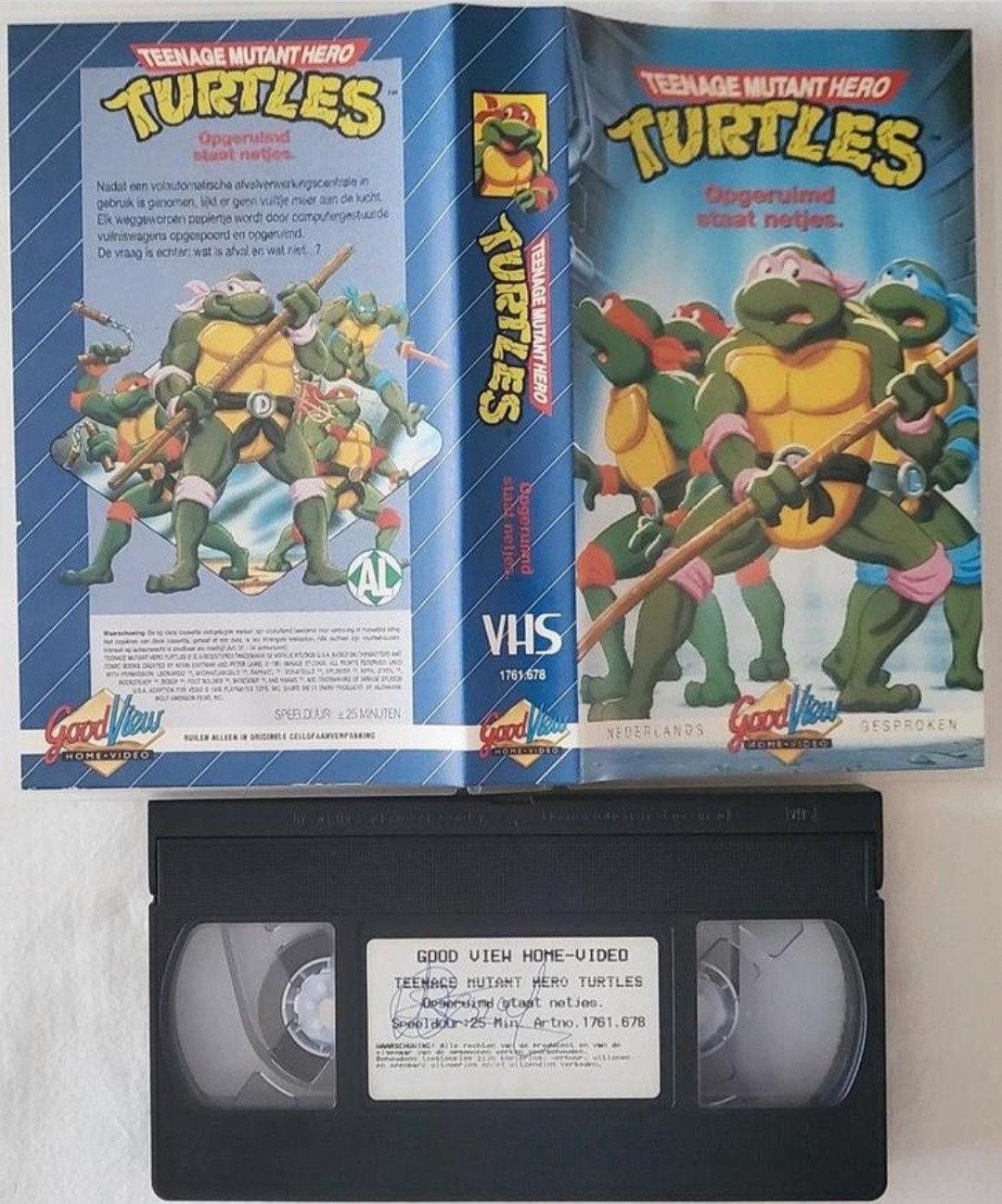 Teenage Mutant Hero Turtles Opgeruimd Staat Netjes VHS, Cd's en Dvd's, VHS | Kinderen en Jeugd, Alle leeftijden, Ophalen of Verzenden