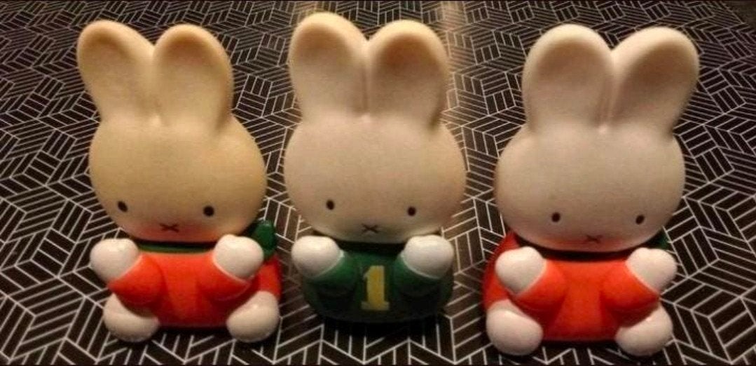Vintage Nijntje beeldjes Dick Bruna 1966 Thailand, Ophalen, Gebruikt