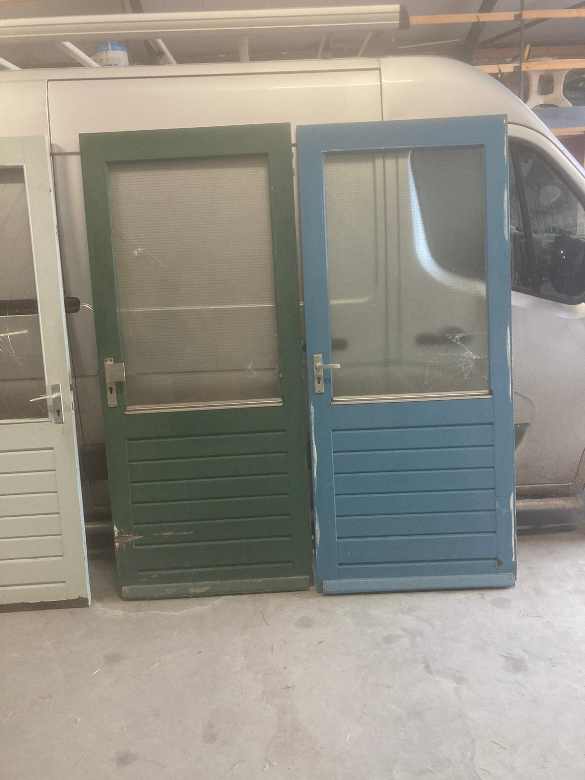 2 Hardhouten buitendeuren 93*211,5, Tuin en Terras, Schuttingen, Ophalen, 1 tot 2 meter, Minder dan 3 meter, Zo goed als nieuw