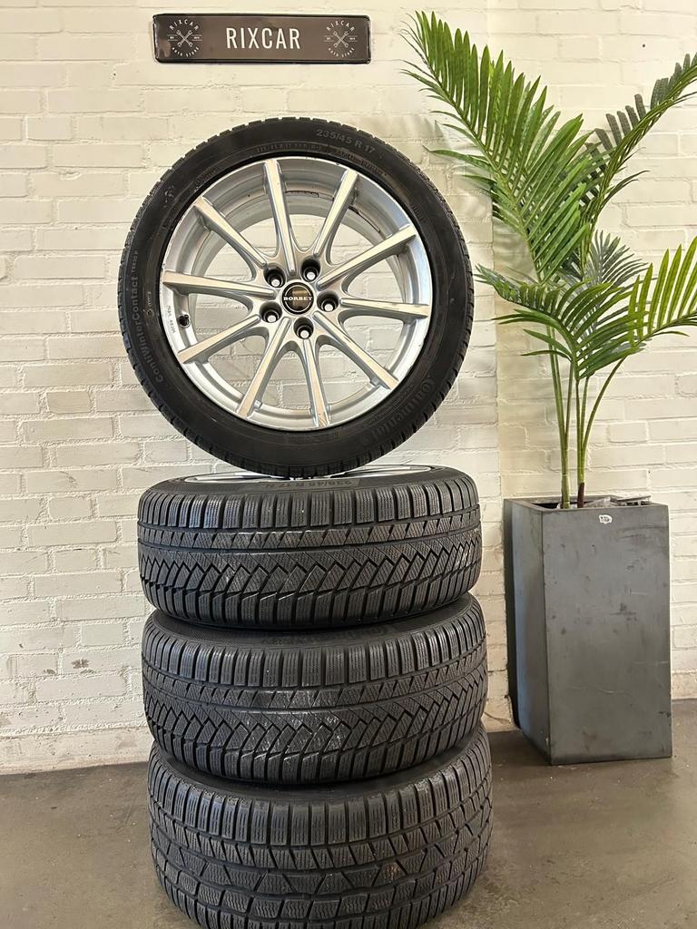 Borbet velgenset 17INCH 5X112 + Continental Winterbanden, Auto-onderdelen, Banden en Velgen, Ophalen, Gebruikt, -, -