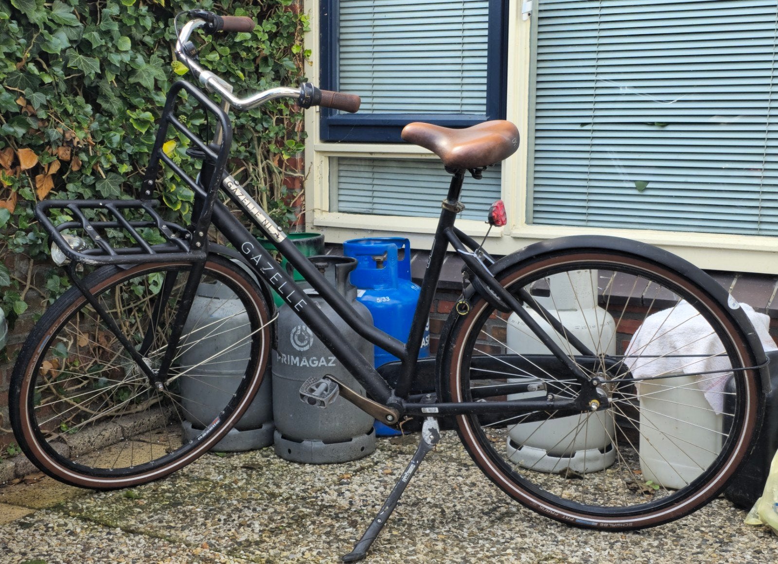 Gazelle stadsfiets met voordrager - Gebruikt, Terugtraprem, Ophalen of Verzenden, Gazelle, 53 tot 56 cm