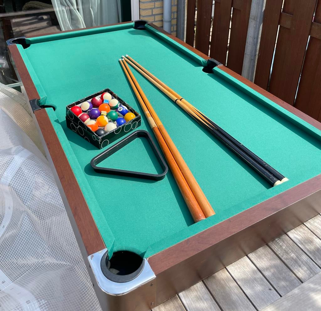 Compacte Pooltafel met Accessoires, Sport en Fitness, Biljarten en Poolen, Ophalen, Gebruikt, Pooltafel