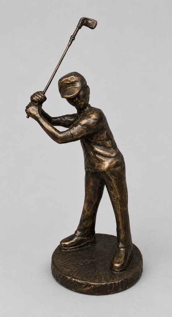 GOLFER / bronzen beeld / 28 cm hoog, Antiek en Kunst, Ophalen of Verzenden, Brons, Beeld