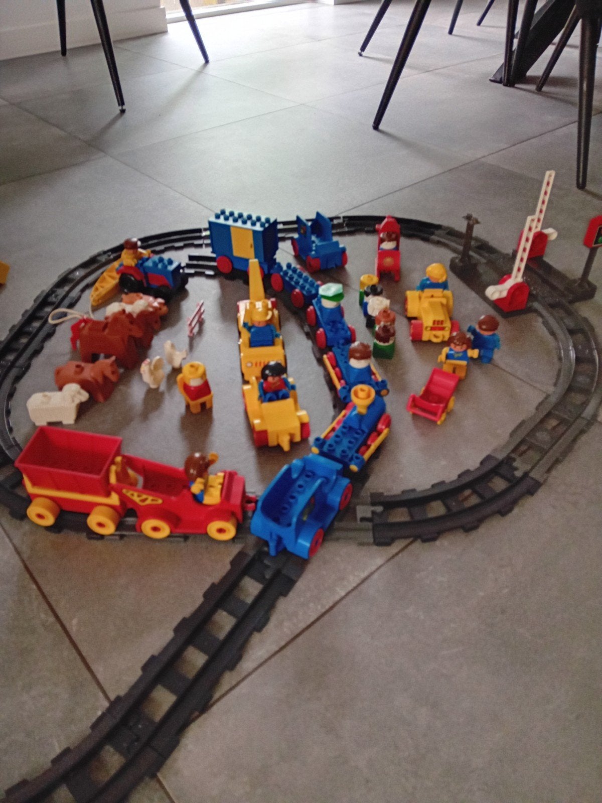 Grote Duplo Treinset met Dieren en Extra Blokken, Ophalen, Gebruikt, Duplo, Inclusief minifiguren