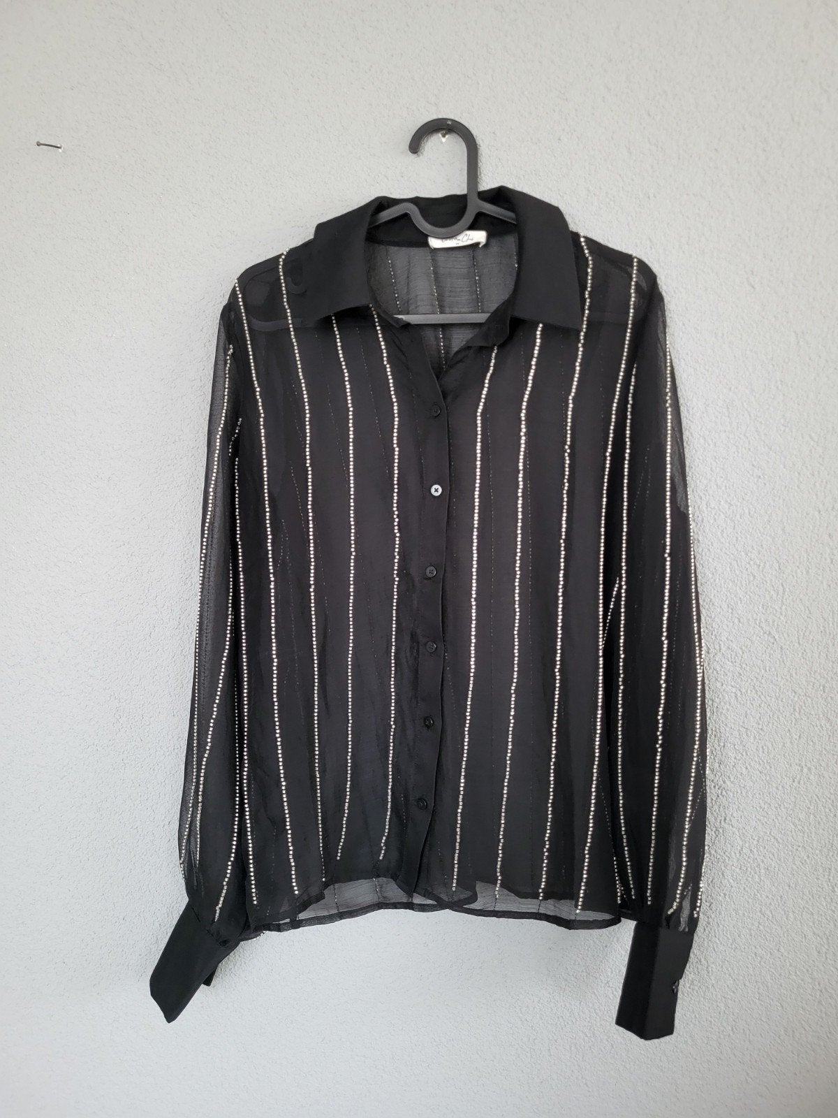 Cotton Club kralen blouse maat XS/S, Verzenden, Zwart, Zo goed als nieuw, Maat 36 (S)