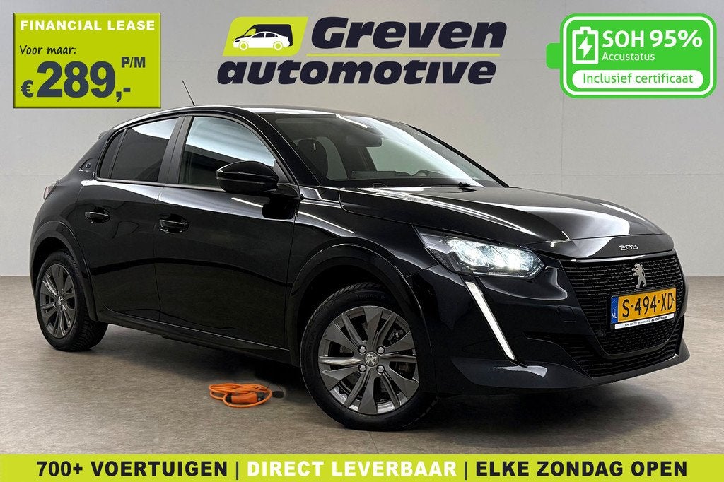 Peugeot e-208 EV Active Pack 50 kWh | Snelladen | SOH: 95% |, Auto's, Peugeot, Zwart, Origineel Nederlands, 1430 kg, Te koop