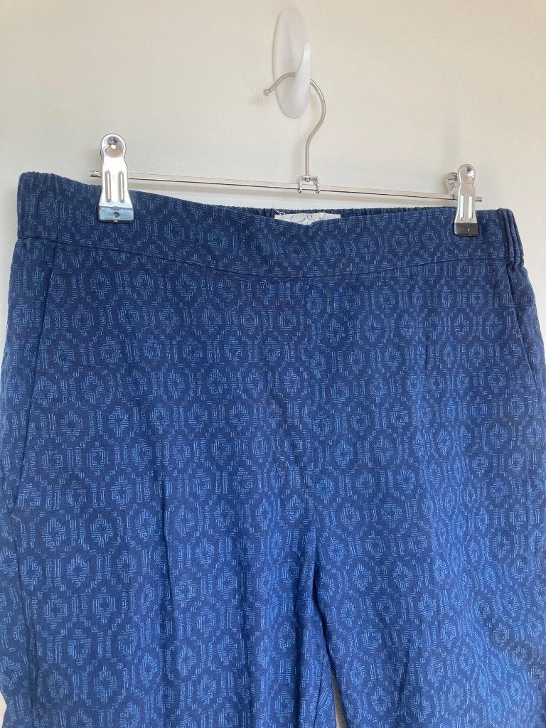Diega Silvio pull on broek maat S blauw print luchtig recht, Maat 38/40 (M), 6 rue Béranger 75003 Paris, Eshop@diega.fr, Blauw
