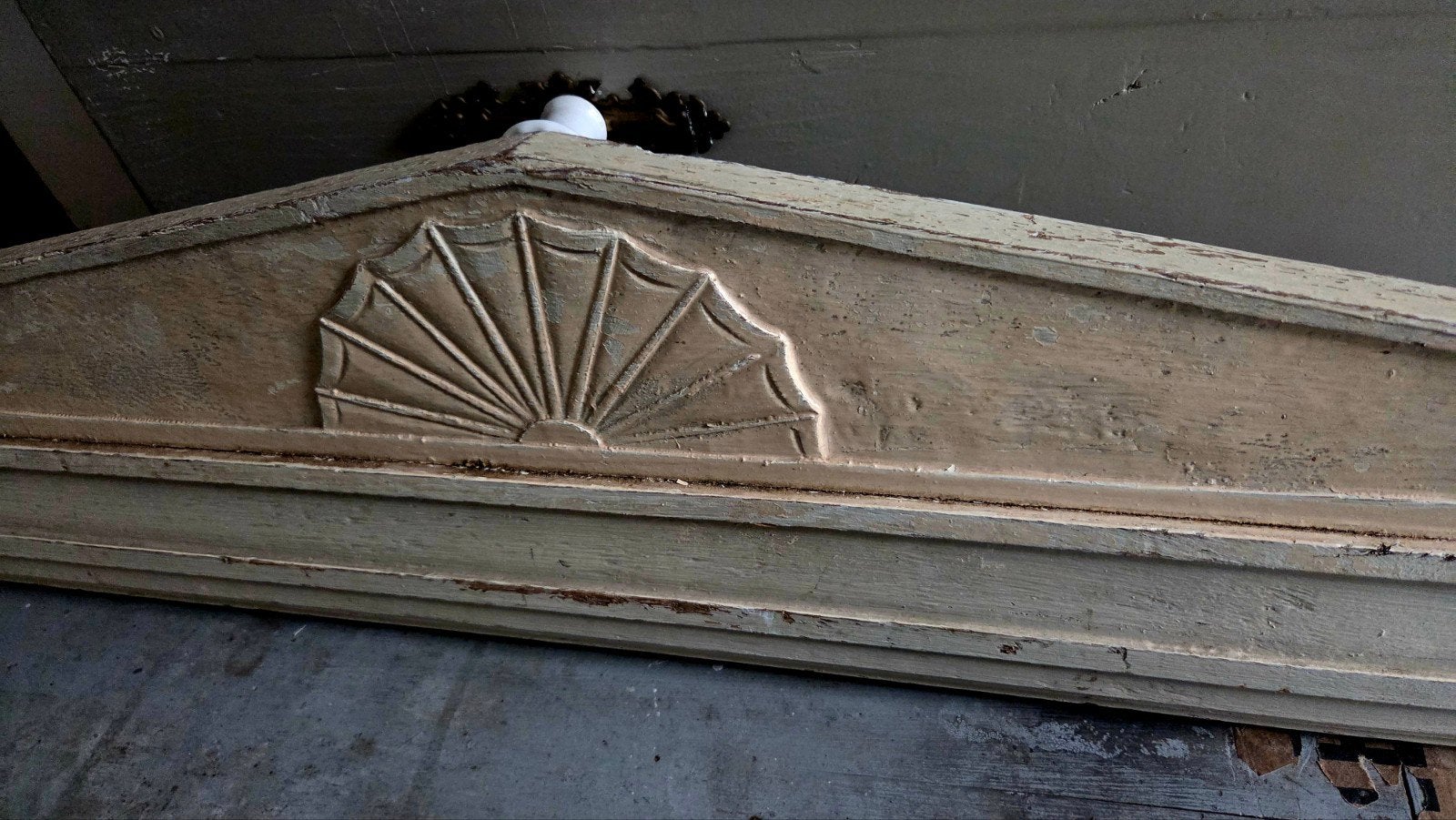 Franse massief houten sierlijst ornament met originele verf, Antiek en Kunst, Ophalen