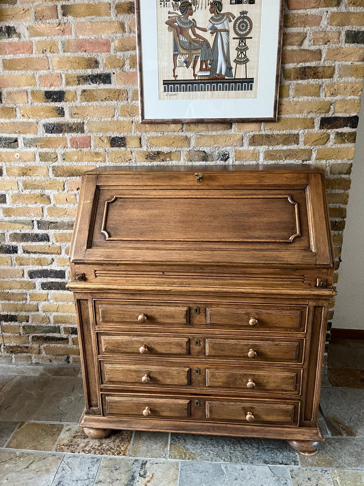 Antiek houten bureau met lades. Ophalen in Waddinxveen, Antiek en Kunst, Ophalen
