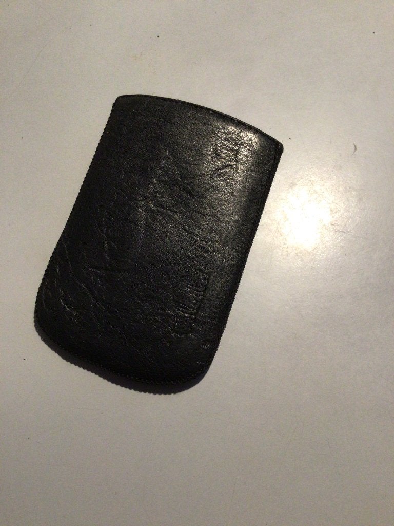 Vintage.Zwart leren sleuteletui, Ophalen, Gebruikt, Zwart, Leer