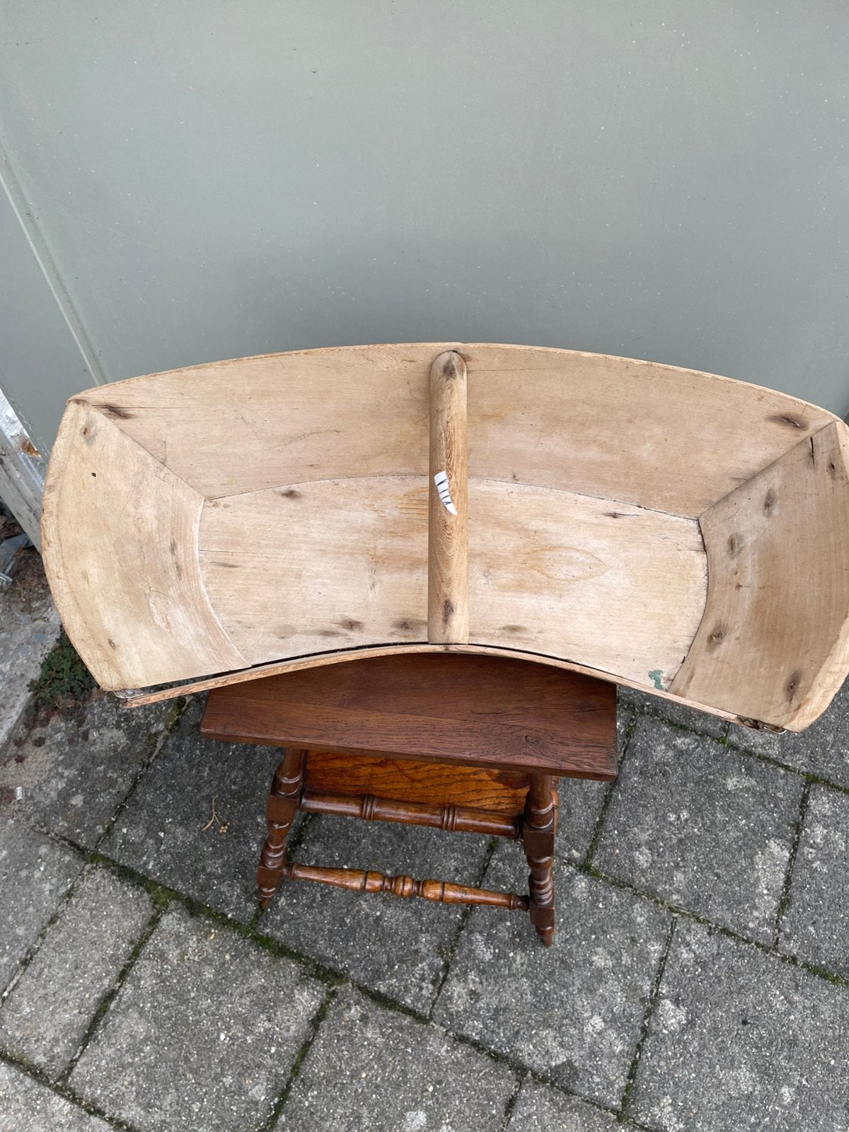 Antieke brocante vintage zaai bak hout, Ophalen