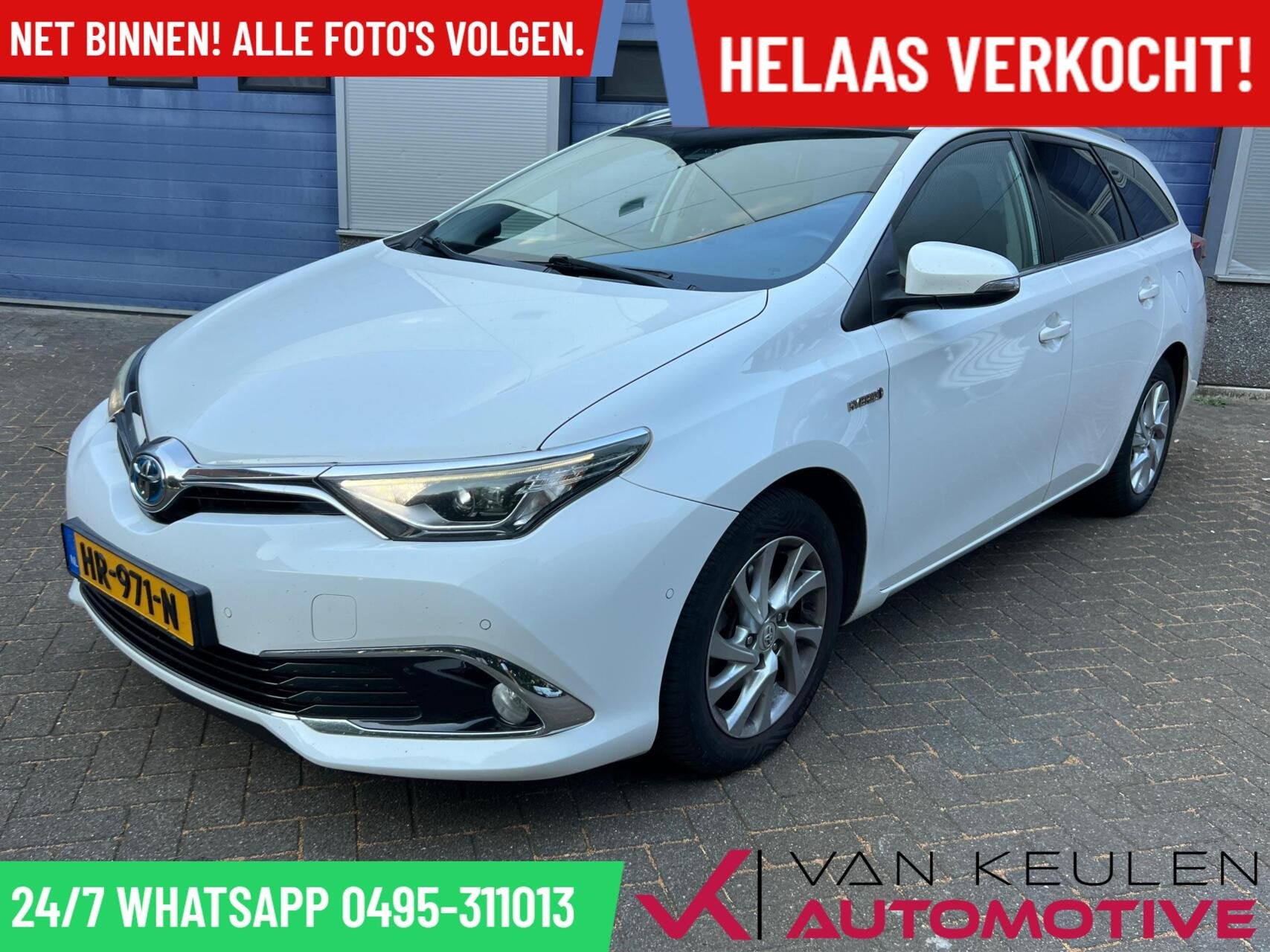 Toyota Auris 1.8 Hybrid Lease Pro l Vol opties! Pano l Leer, Gebruikt, Wit, Hybride Elektrisch/Benzine, Automatische klimaatregeling