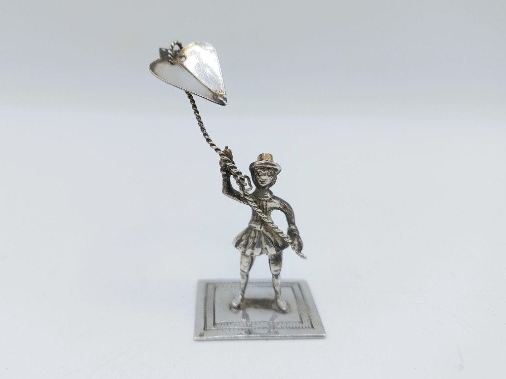Zilveren miniatuur, man met vlieger, H. Duller, 1779