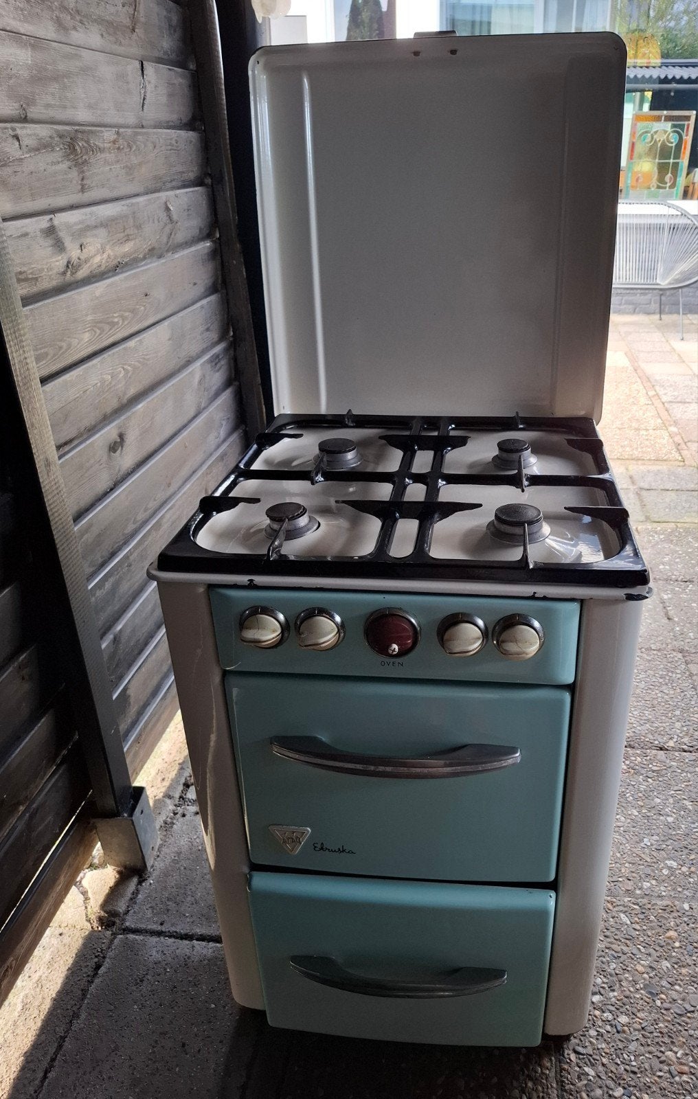 Fifties Atag gasfornuis, Witgoed en Apparatuur, Ophalen, Gebruikt, 4 kookzones, Gas