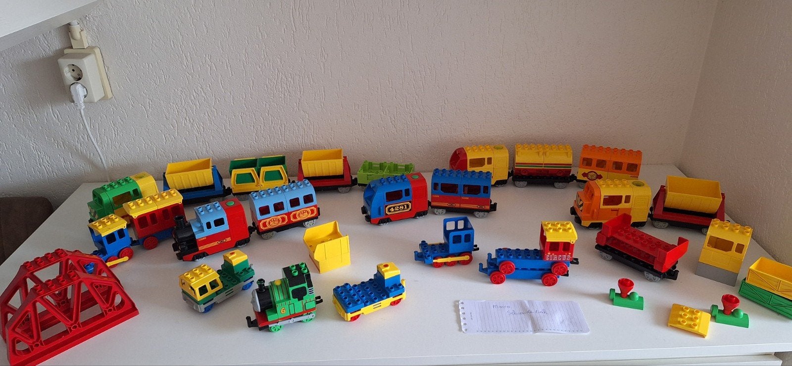Grote partij Duplo treinen en rails., Ophalen, Gebruikt, Duplo
