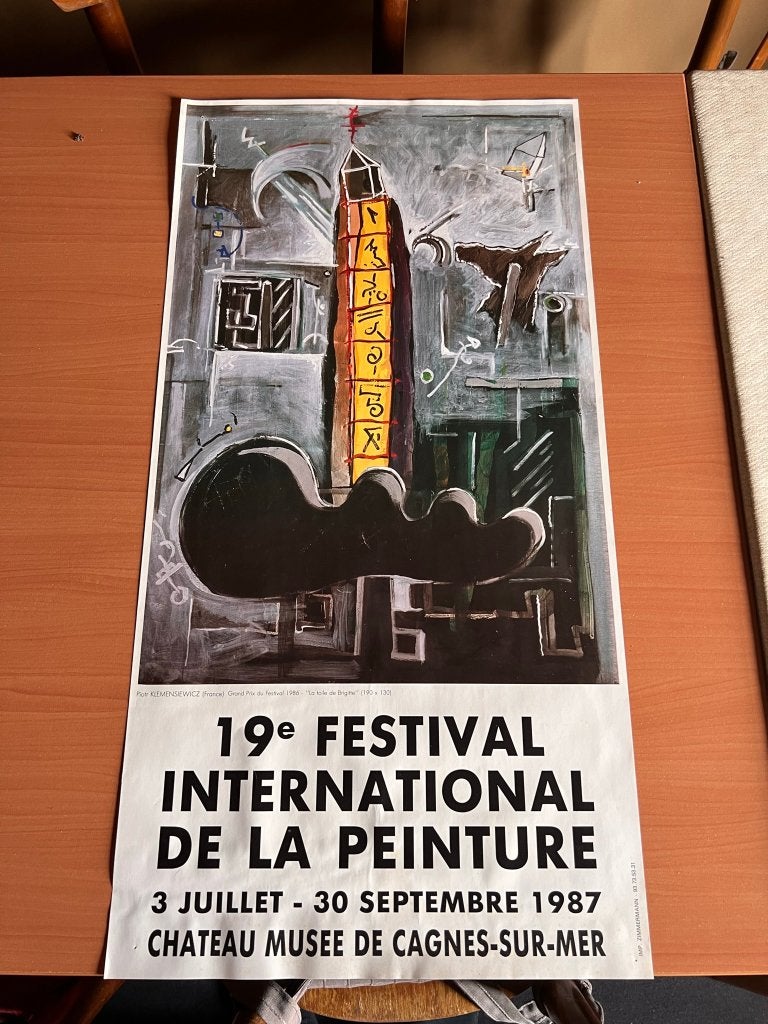 Poster 19eme festival international de la peinture *1987, Ophalen of Verzenden, Deurposter of groter, Rechthoekig Staand, Muziek