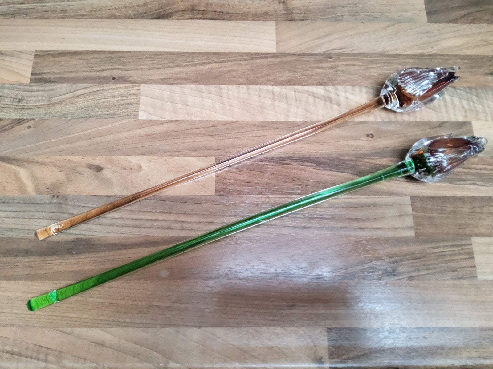Vintage Tsjechisch glazen tulpen, jaren '60, 50cm, Antiek en Kunst, Ophalen of Verzenden
