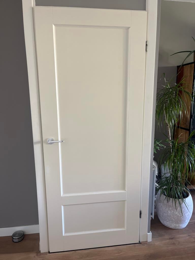 Set van 2 binnendeuren: paneeldeur en deur met glas, Doe-het-zelf en Verbouw, Gebruikt, 80 tot 100 cm, Binnendeur, Ophalen of Verzenden