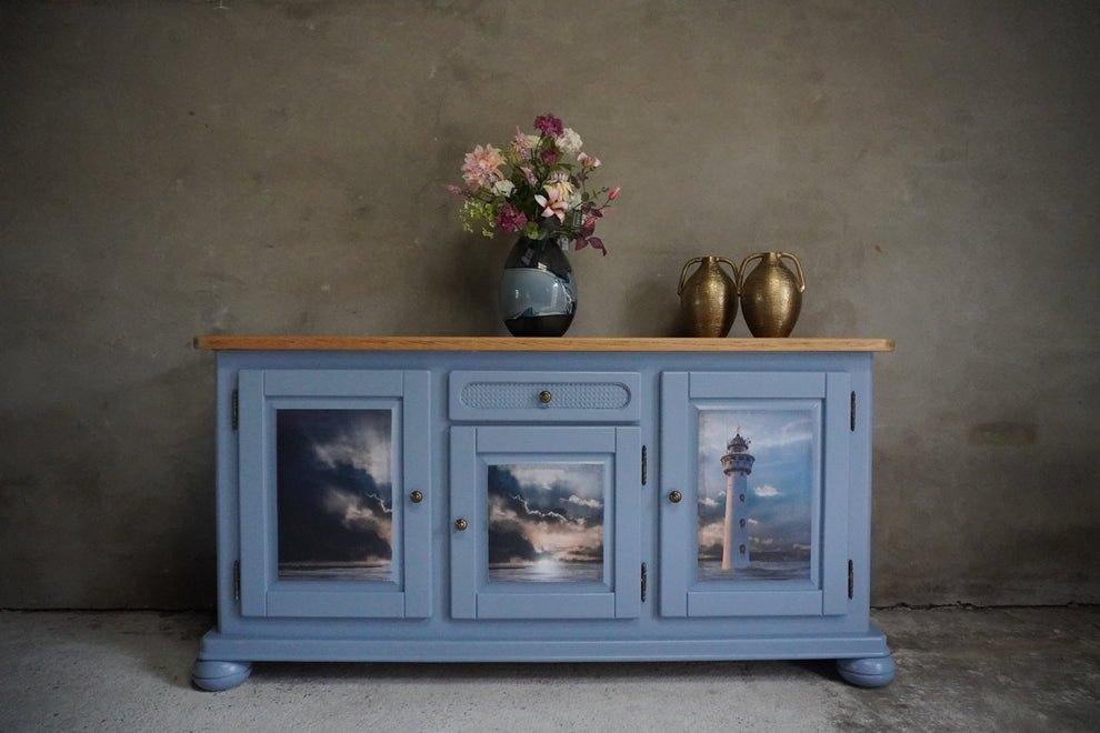 Vuurtoren dressoir - super uniek!, Na, 150 tot 200 cm, Ophalen of Verzenden, Zo goed als nieuw