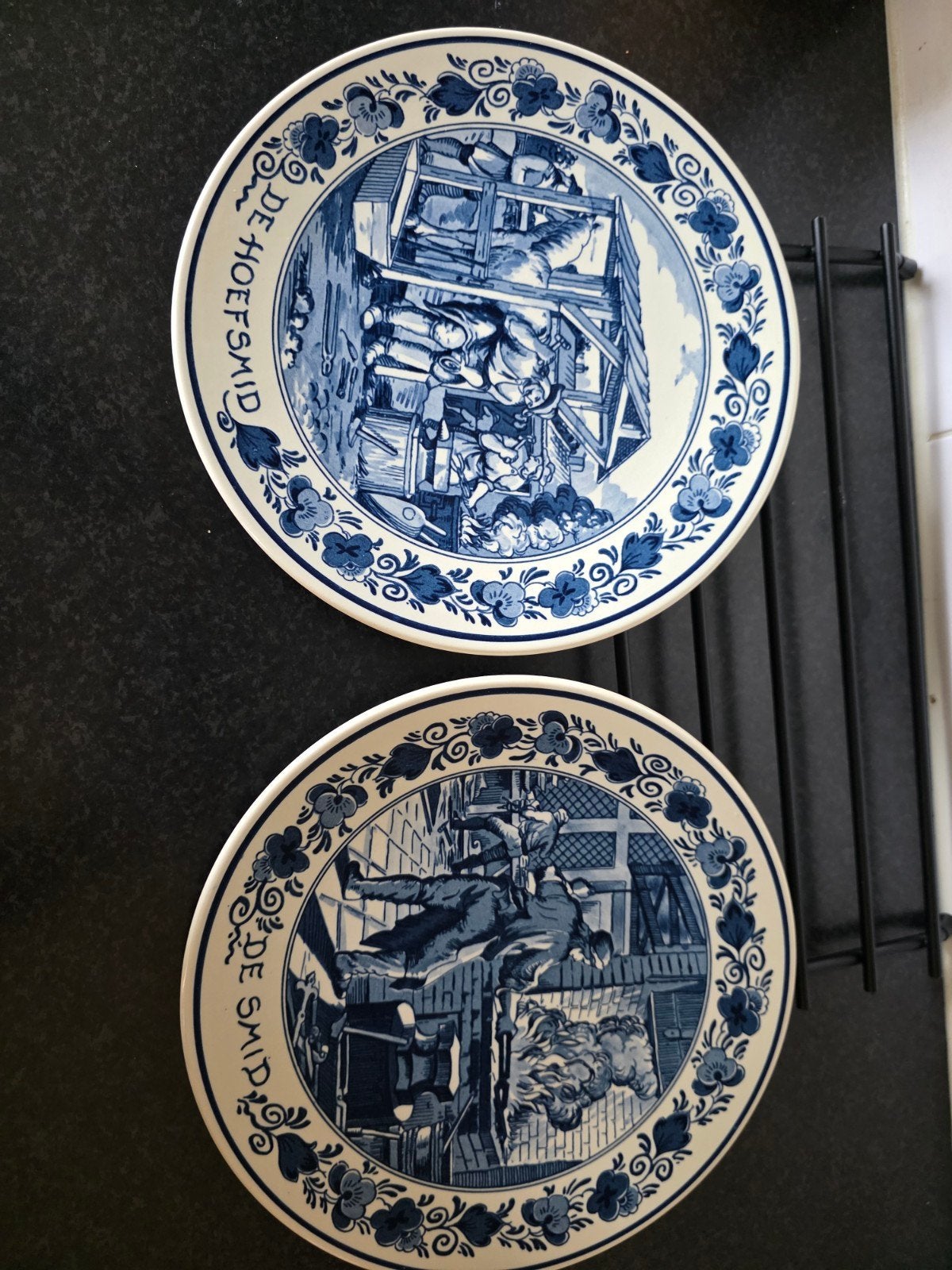 Delfts blauwe wandborden "De Hoefsmid", Ophalen of Verzenden