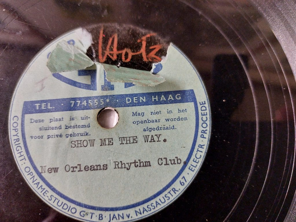 GTB studio ACETATE F.B.Hotz New Orleans Rhythm Club Den Haag, 10 inch, Ophalen of Verzenden, Jazz, Gebruikt