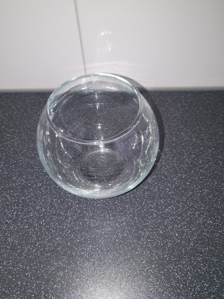 Glazen kommetje / vaasje - 12 cm diameter, Gebruikt, Ophalen of Verzenden, Glas, Kom(men)