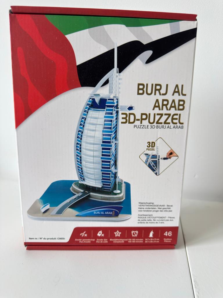 Burj Al Arab 3D-Puzzel - Dubai Architectuur, Ophalen of Verzenden, Minder dan 500 stukjes, Nieuw, Overige typen