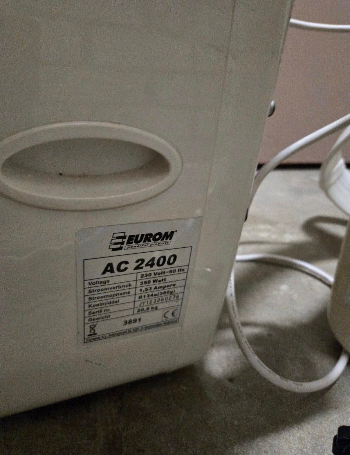 Eurom AC 2400 Split Airco voor Caravan/Camper, Ophalen, Gebruikt, Minder dan 60 m³, 3 snelheden of meer