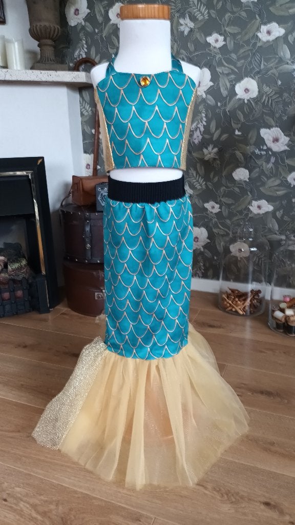 zeemeermin kostum nieuw maat 98 staart top tulle, Ophalen of Verzenden, Nieuw, 104 of kleiner, Meisje