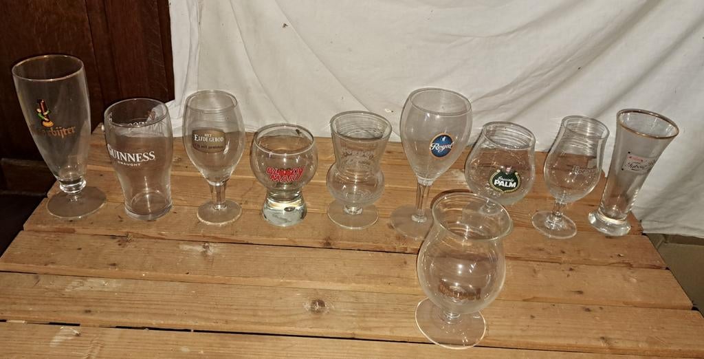 Glas glazen bierglazen decoratie, Antiek en Kunst, Verzenden