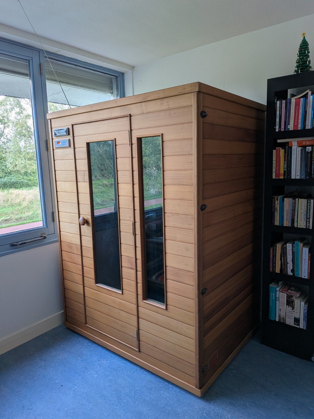 Compacte Infrarood Sauna van Medicos. 3-persoons - Nagenoeg, Sport en Fitness, Sauna, Ophalen of Verzenden, Zo goed als nieuw