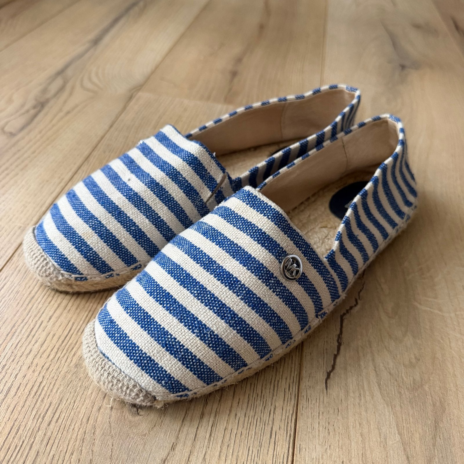 Michael Kors espadrilles blauw/wit gestreept – maat 40,5-41, Ophalen of Verzenden, Zo goed als nieuw, Blauw, Espadrilles of Moccasins