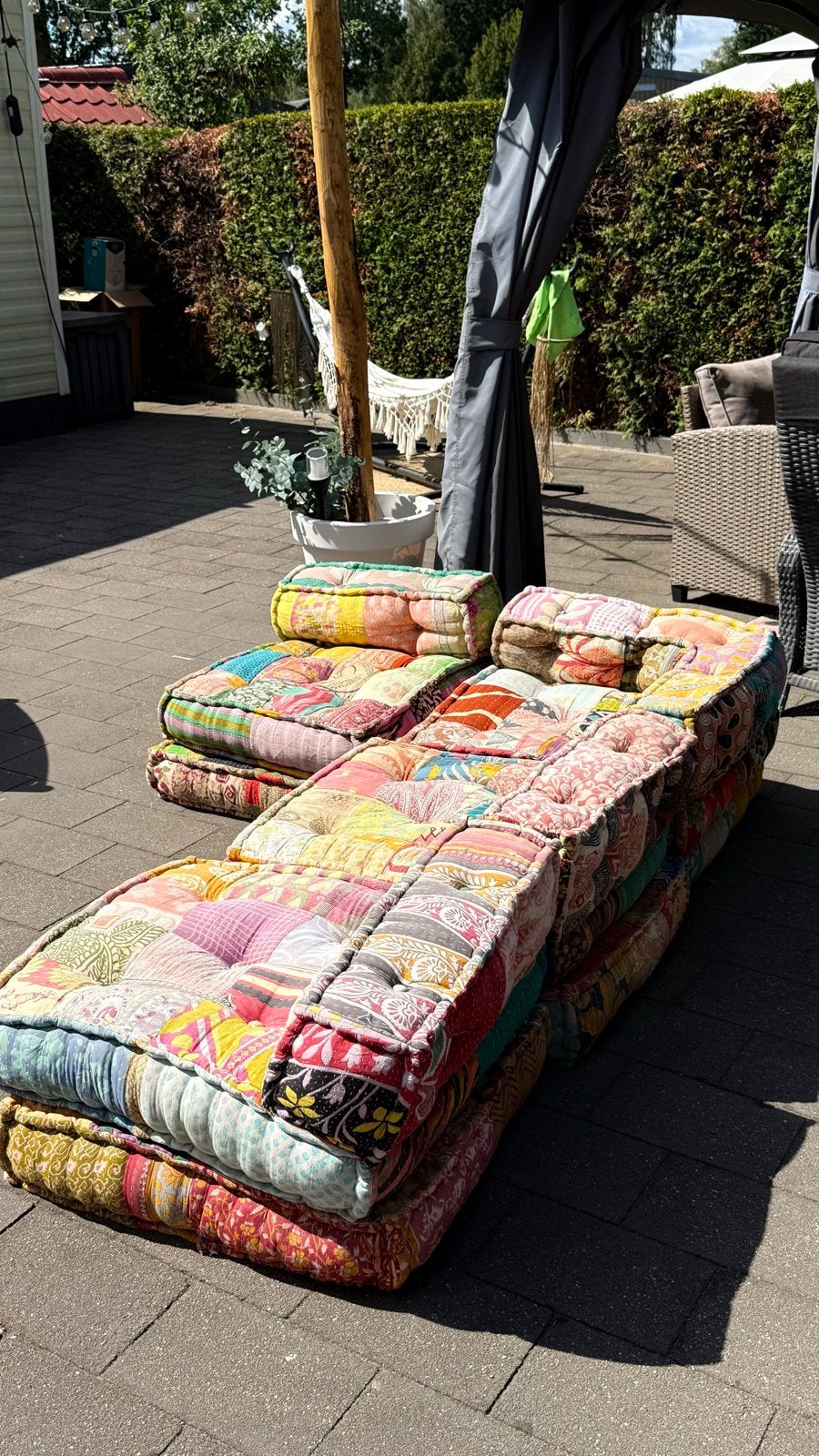 Kleurrijke modulaire bank - patchwork design Ibiza, Ophalen, 250 tot 300 cm, Gebruikt, Hoekbank
