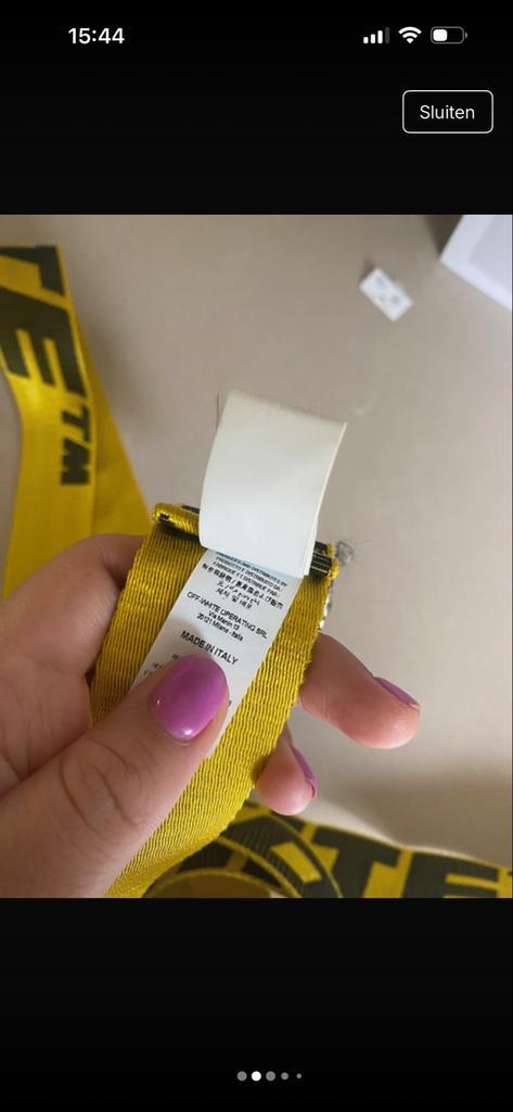 Off-White riem geel, Kleding | Dames, Riemen en Ceinturen, Overige kleuren, Heupriem, Ophalen of Verzenden, Zo goed als nieuw