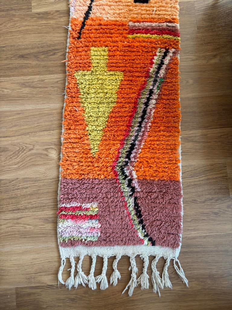 Vintage wollen vloerkleed | loper 50x200cm, Ophalen