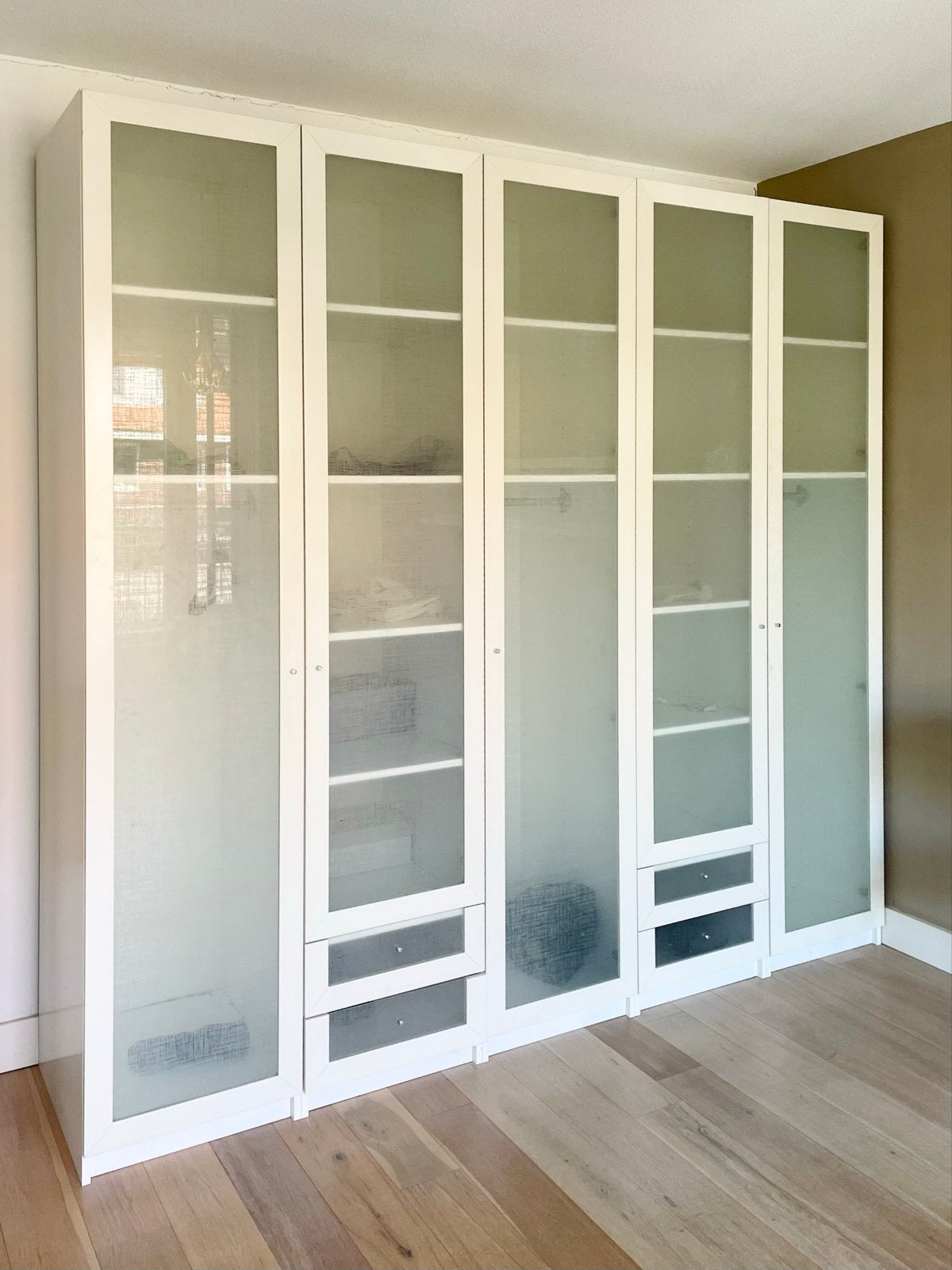 IKEA PAX Kledingkast - 250x236x60 cm met glazen deuren, Huis en Inrichting, Ophalen, Gebruikt, 200 cm of meer, Met lade(s)