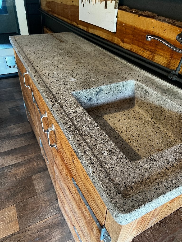 Prachtig vintage terrazzo / granito aanrechtblad, Ophalen, Gebruikt, Graniet of Steen, Enkelwandige keuken