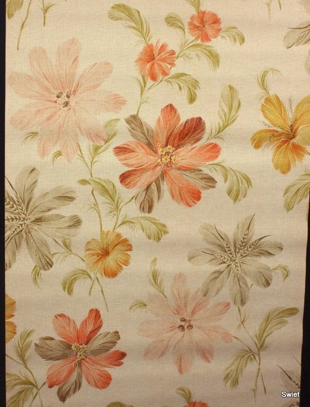 8826 bloemenbehang met gestileerde bloemmotieven swiet, Ophalen of Verzenden, Beige