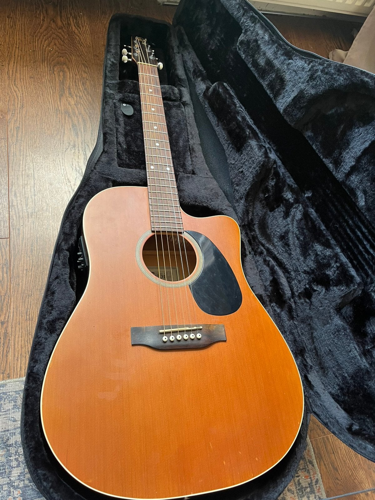Semi-Akoestische gitaar + versterker, Ophalen, Gebruikt, Western- of Steelstringgitaar, Met koffer