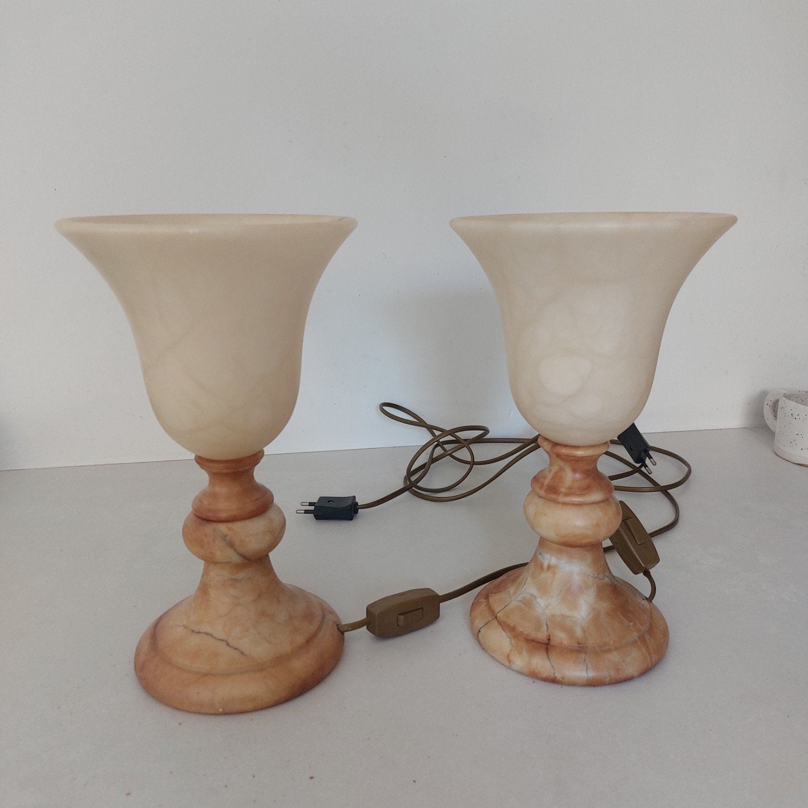 vintage natuursteen lampen made in Spain albast, Ophalen, Vintage