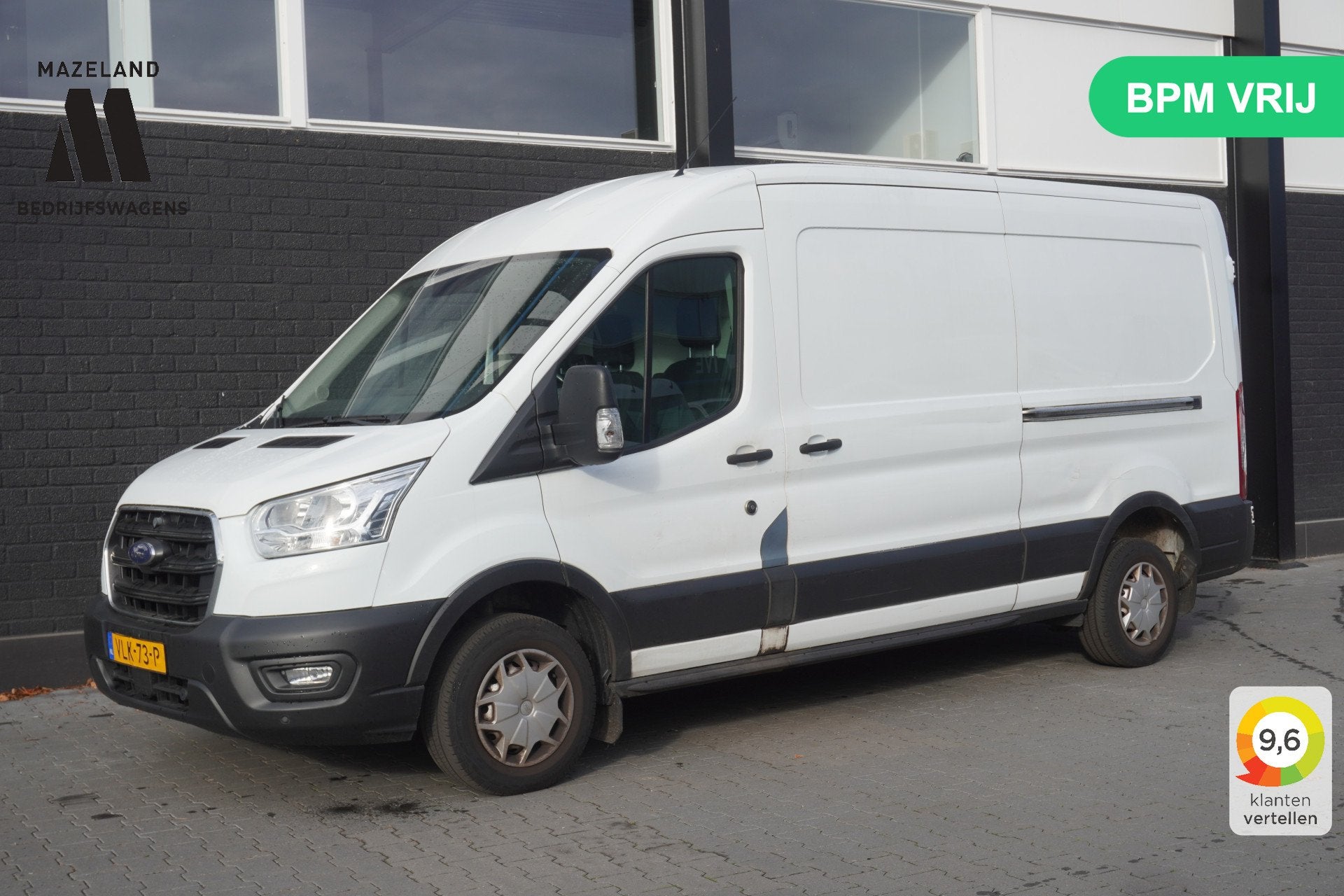 Ford Transit 2.0 TDCI L3H2 EURO 6 - Airco - Cruise - PDC -, Stof, 4 cilinders, 2450 kg, Wit