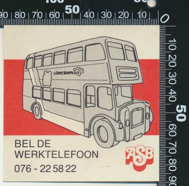 Sticker: ASB Uitzendbureau - Bel de werktelefoon, Ophalen of Verzenden, Zo goed als nieuw, Bedrijf of Vereniging