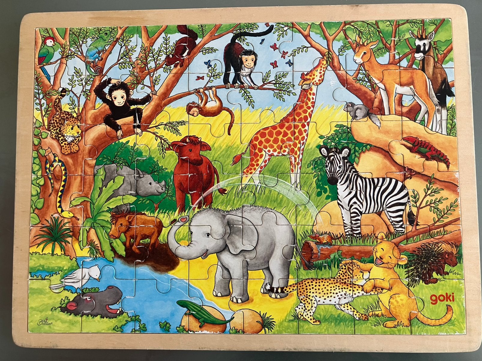Puzzel Goki 48 stukjes, hout, Gebruikt, 10 tot 50 stukjes, Ophalen of Verzenden, Van hout