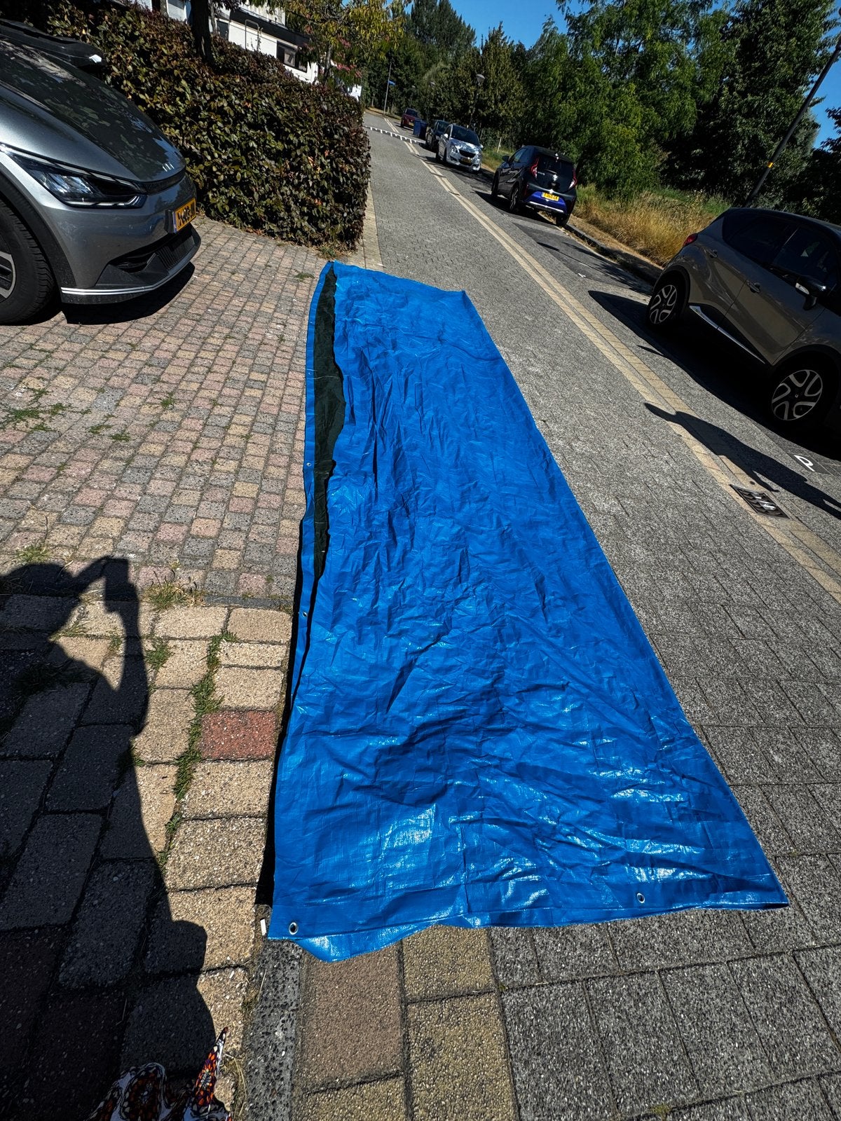 Blauw dekzeil - Groot en stevig, Ophalen, Gebruikt